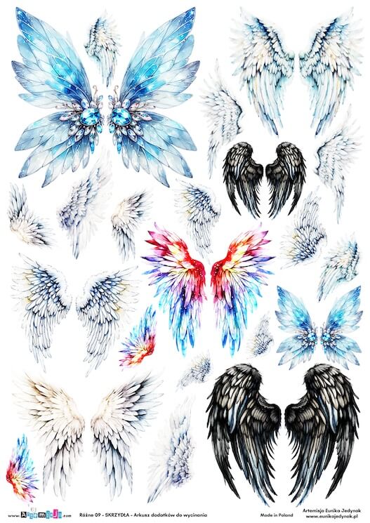 Arkusz dodatków do wycinania - Różne 09 - Skrzydła