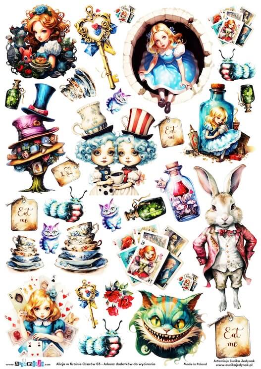 Arkusz dodatków do wycinania - Alicja w Krainie Czarów 03