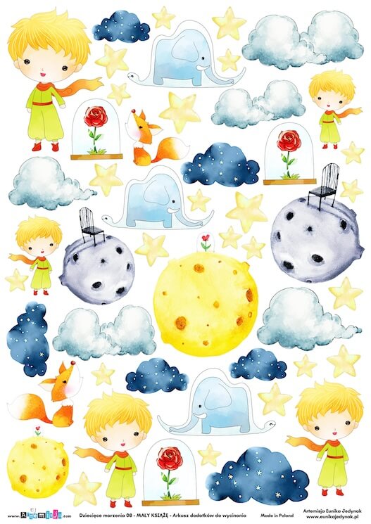 Arkusz dodatków do wycinania - Dziecięce marzenia 08 - MAŁY KSIĄŻE