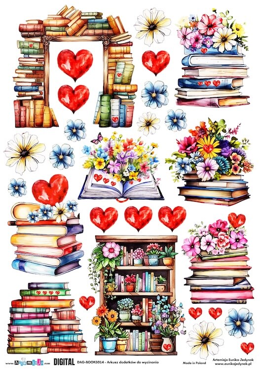 Z miłości do książek - DAG-BOOKS014 Arkusz grafik cyfrowy