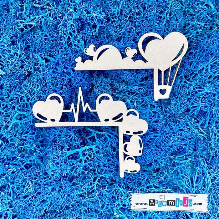 Tekturka: Miłość 20 - Narożniki + grafiki na odwrocie etykiety