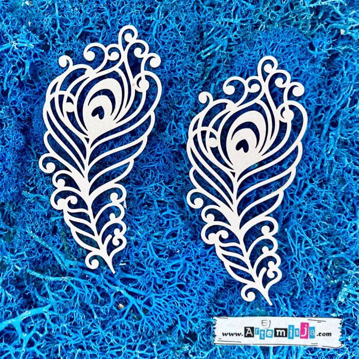 Tekturka: Piórka 03 + grafiki na odwrocie etykiety