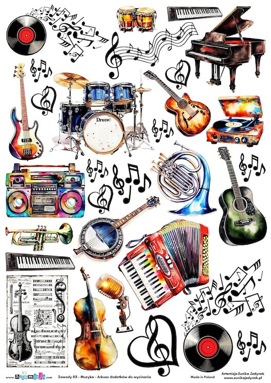Arkusz dodatków do wycinania - Zawody 03 - Muzyka