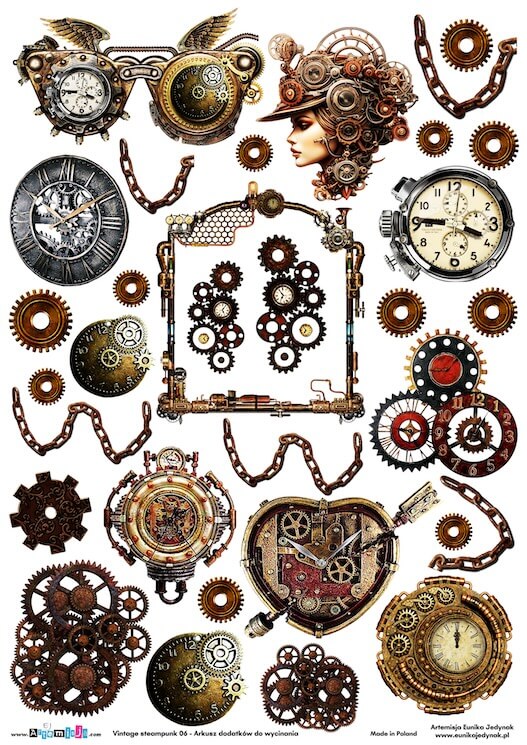 Arkusz dodatków do wycinania - Vintage steampunk 06