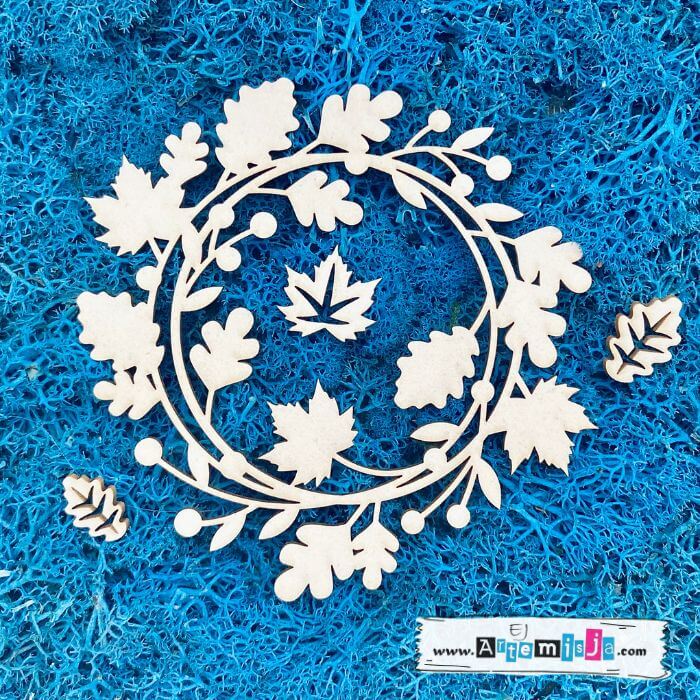 Tekturka: Jesień 02 - Wianek przepiękna jesień + grafiki na odwrocie etykiety