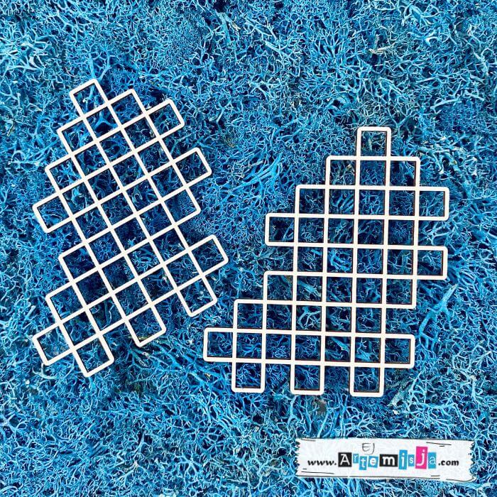 Tekturka: Tło 15 - Kratka + grafiki na odwrocie etykiety