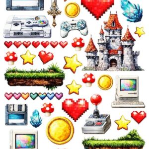 Arkusz dodatków do wycinania - Młodzież 15 - Pixel gaming