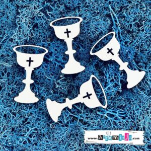Tekturka: Komunia 15 - Kielichy - 4 szt. + grafiki na odwrocie etykiety