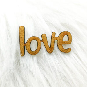 Napis dekoracyjny HDF - LOVE + grafiki na odwrocie etykiety