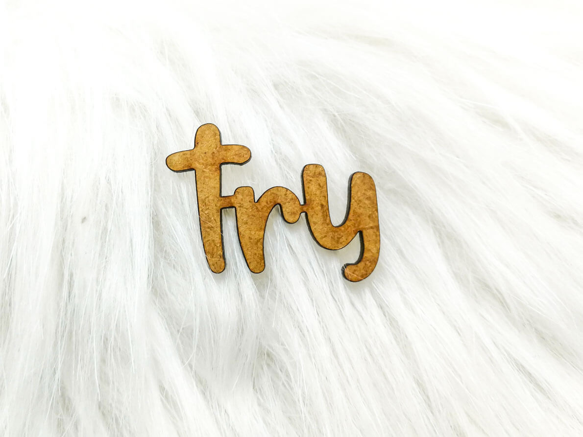 Napis dekoracyjny HDF - TRY + grafiki na odwrocie etykiety