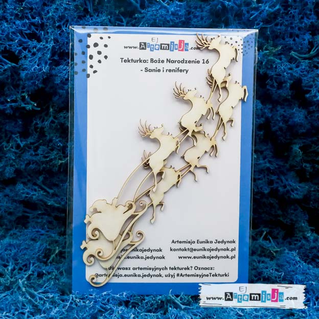 Tekturka: Boże Narodzenie 16 - Sanie i renifery - obrazek 2