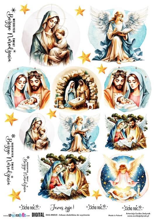 Boże Narodzenie tradycyjne - DAG-BN010 Arkusz grafik cyfrowy