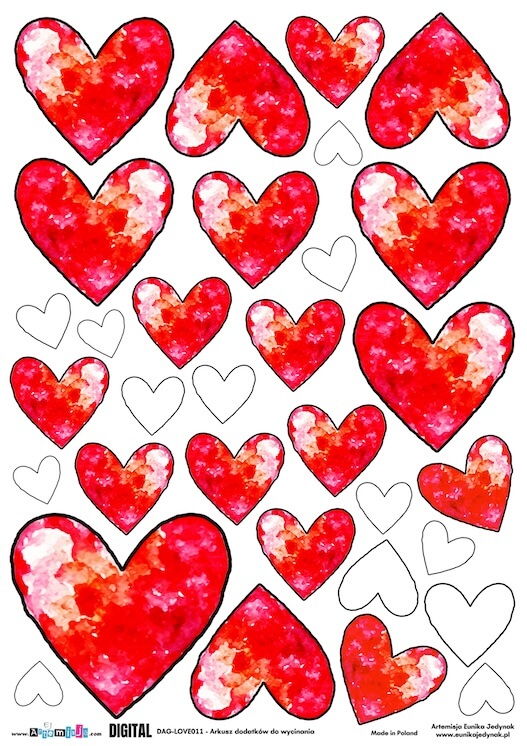 Miłość, Walentynki, Dzień Babci, Dziadka, Mamy, Taty - DAG-BN010 Arkusz grafik cyfrowy
