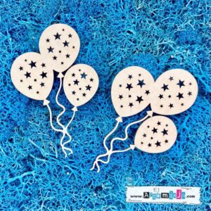 Tekturka: Baloniki 04 + grafiki na odwrocie etykiety