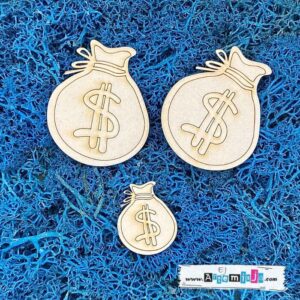 Tekturka: Biznes 01 - Worek pieniędzy + grafiki na odwrocie etykiety