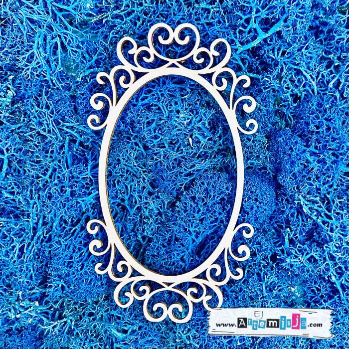 Tekturka: Ramka 06 - Owalna "Vintage" + grafiki na odwrocie etykiety