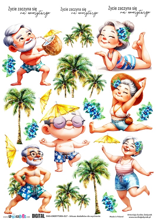 Wakacje na emeryturze - DAG-EMERYTURA017 Arkusz grafik cyfrowy