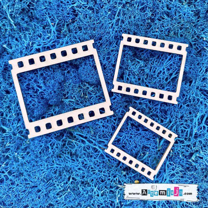 Tekturka: Fotografia 08 - 3 x klatka kliszy + grafiki na odwrocie etykiety