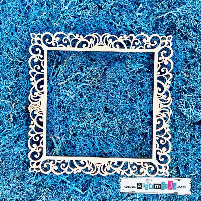 Tekturka: Ramka kwadratowa 03 - Vintage + grafiki na odwrocie etykiety