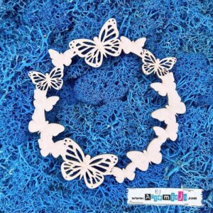 Tekturka: Wianek 16 - Motylki + grafiki na odwrocie etykiety