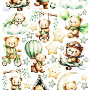 Arkusz dodatków do wycinania - Dziecięce marzenia 10 - Zielone misie