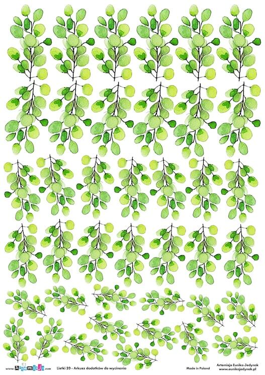 Arkusz dodatków do wycinania - Listki 20