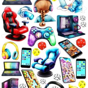 Arkusz dodatków do wycinania - Młodzież 06 - Gaming