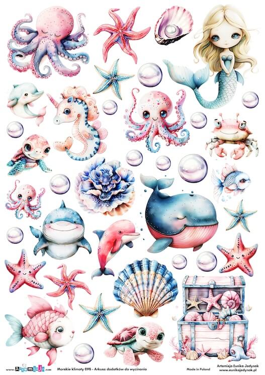 Arkusz dodatków do wycinania - Morskie klimaty 09B