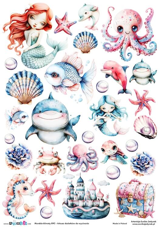 Arkusz dodatków do wycinania - Morskie klimaty 09C