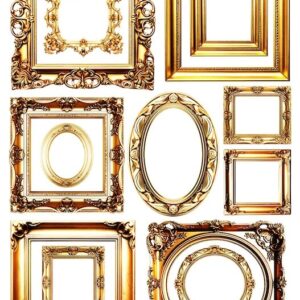 Arkusz dodatków do wycinania - Ramki 04 - Złote