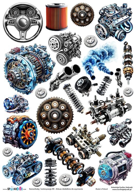 Arkusz dodatków do wycinania - Samochody / motoryzacja 03