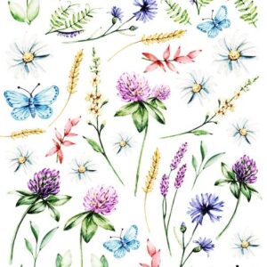 Arkusz dodatków do wycinania - Kwiaty 08 - Polne