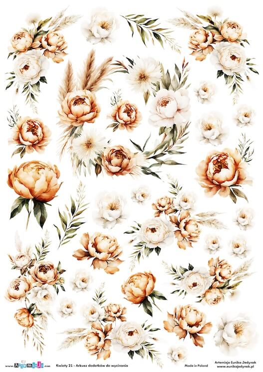 Arkusz dodatków do wycinania - Kwiaty 21