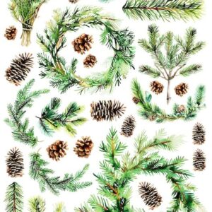 Arkusz dodatków do wycinania - Las 04 - Gałązki sosny