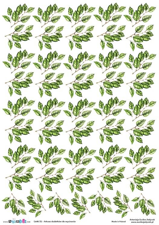 Arkusz dodatków do wycinania - Listki 21