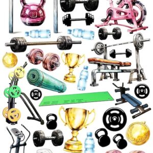 Arkusz dodatków do wycinania - Sport 04 - Siłownia