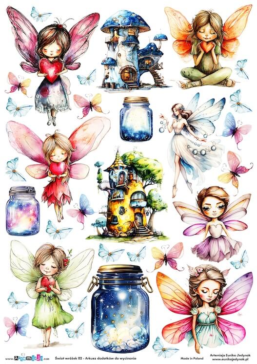 Arkusz dodatków do wycinania - Świat wróżek 02