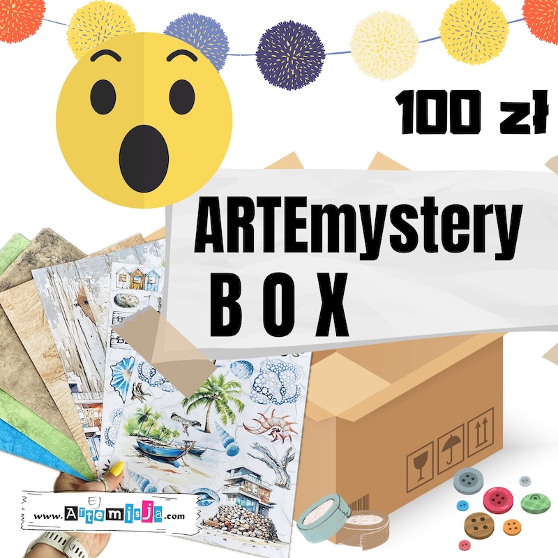 ARTEmystery BOX - zestaw różnorodnych produktów do scrapbookingu 100 zł - NOWOŚĆ!!!