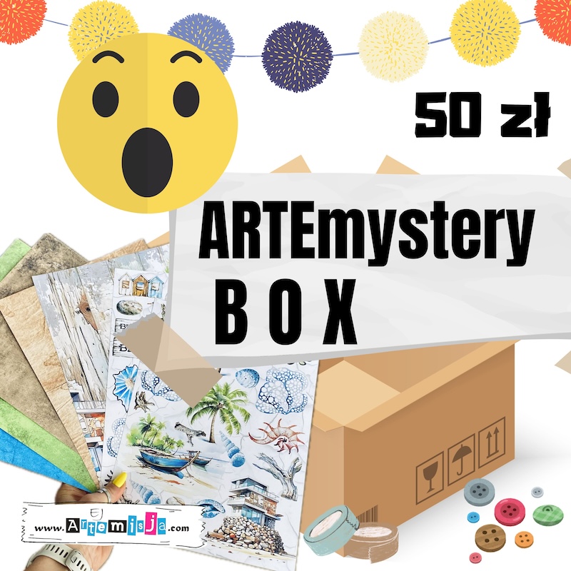 ARTEmystery BOX - zestaw różnorodnych produktów do scrapbookingu 50 zł - NOWOŚĆ!!!