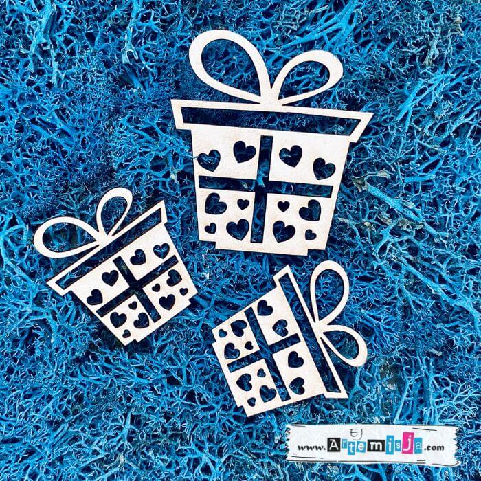 Tekturka: Impreza 05 - Prezenty z serduszkami + grafiki na odwrocie etykiety