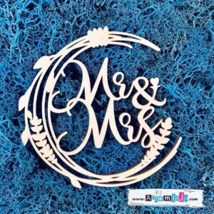 Tekturka: Ślub 06 - Ramka Mr & Mrs + grafiki na odwrocie etykiety