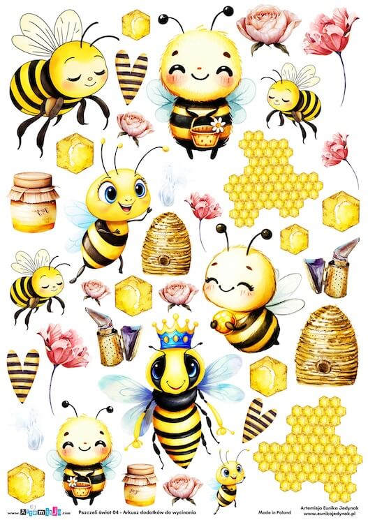 Arkusz dodatków do wycinania - Pszczeli świat 04