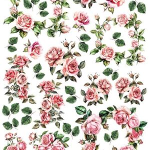 Arkusz dodatków do wycinania - Kwiaty 23 - Różowe róże