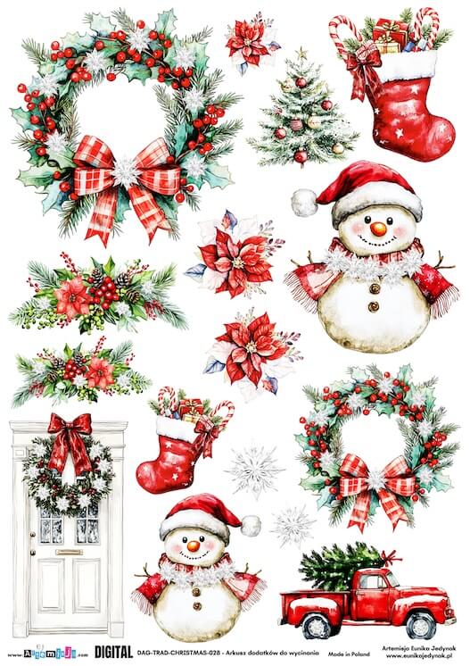 Boże Narodzenie Tradycyjne Święta 2/3 - DAG-TRAD-CHRISTMAS-028 Arkusz grafik cyfrowy