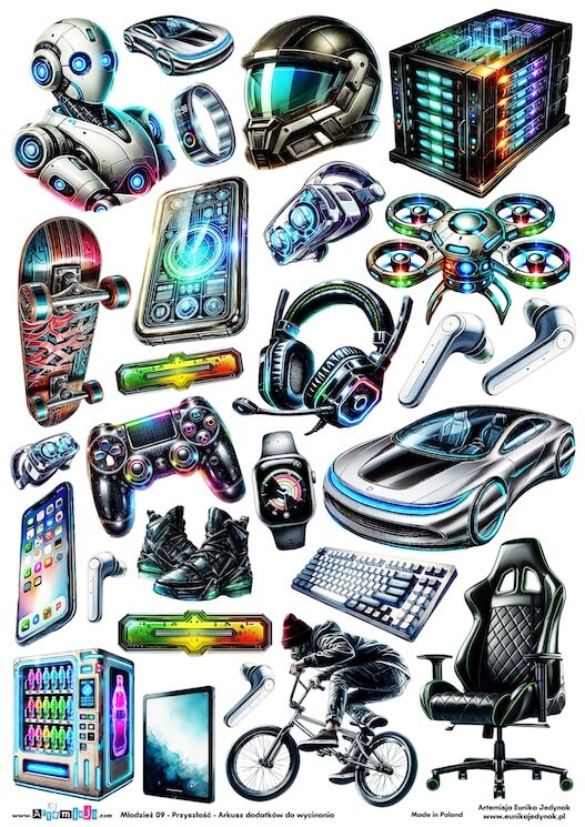 Arkusz dodatków do wycinania - Młodzież 09 - Przyszłość