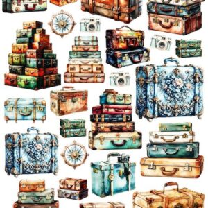 Arkusz dodatków do wycinania - Podróże 09 - Walizki