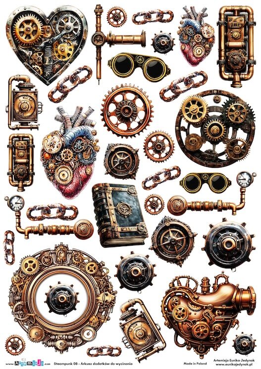Arkusz dodatków do wycinania - Steampunk 08