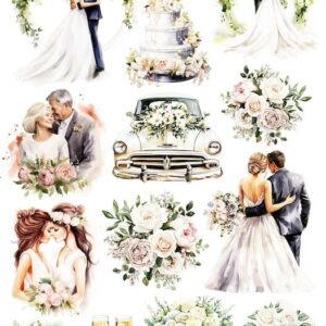 Arkusz dodatków do wycinania - Ślub 09