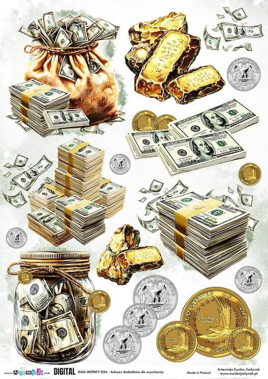 Pieniądze Bogactwo - DAG-MONEY-036 Arkusz grafik cyfrowy