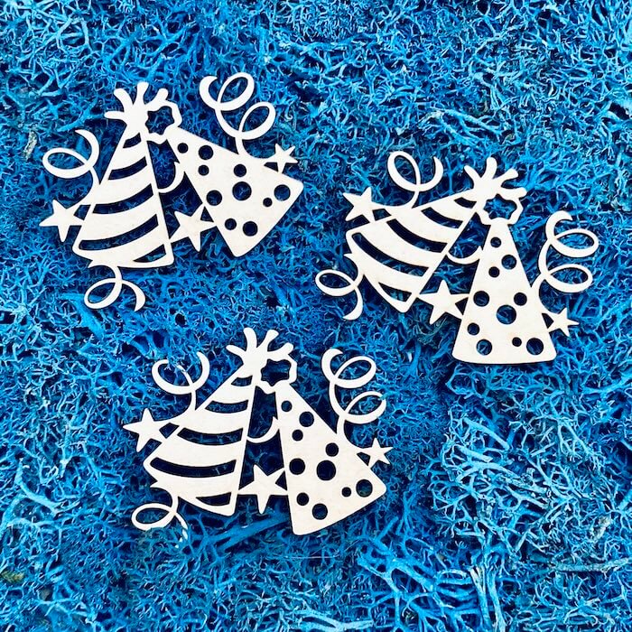 Tekturka: Impreza 06 - Czapeczka 3 szt. + grafiki na odwrocie etykiety